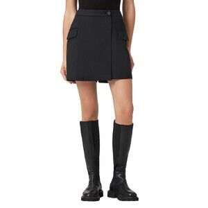 NWOT Allsaints Black Mimmie Wrap Skort Size US 8